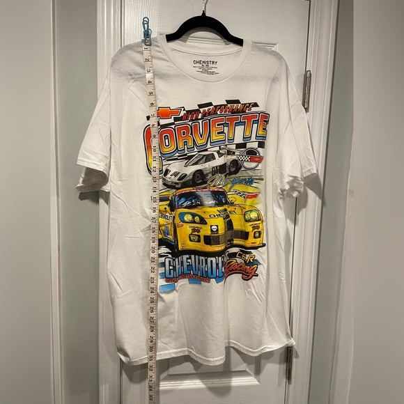 NWT Corvette Size XL White Cotton Tee Shirt Graphic Print Chevrolet Motor Sports - Picture 8 of 10